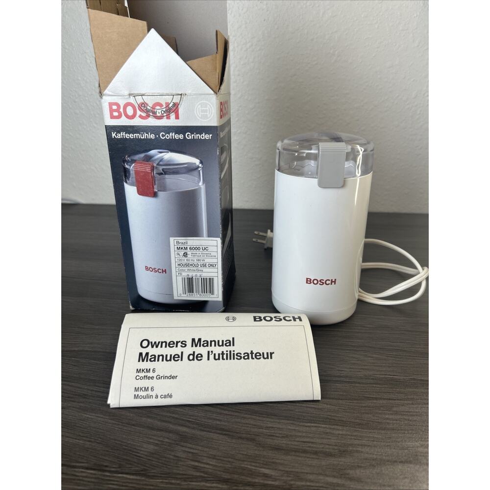 Bosch Brazil Coffee Grinder MKM 6000 UC White Gray w/ Box Tested Working